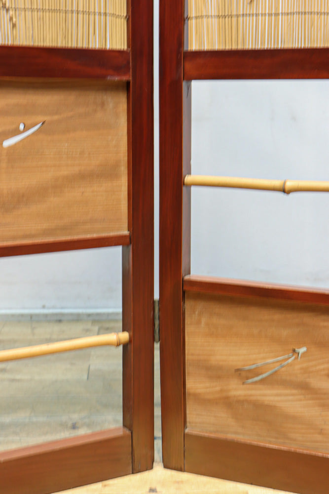 繊細な簾の造りをした風情のある大型サイズ衝立　DC8908