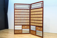 繊細な簾の造りをした風情のある大型サイズ衝立　DC8908