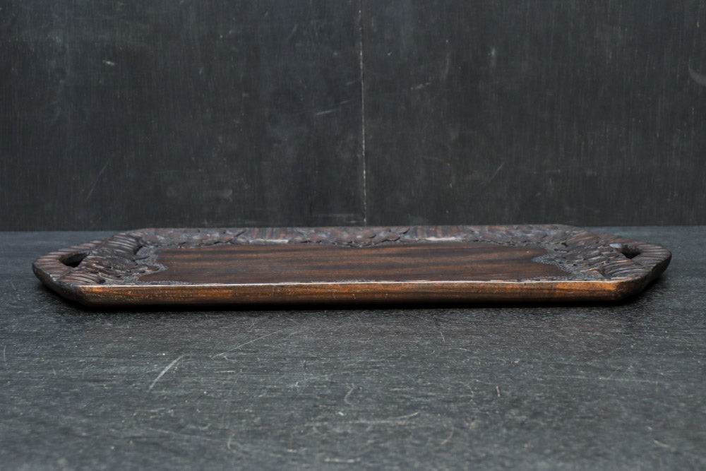 軽井沢彫の桜彫刻が華を添える角盆　DC8920