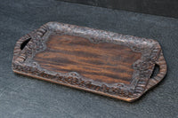 軽井沢彫の桜彫刻が華を添える角盆　DC8920