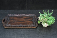 軽井沢彫の桜彫刻が華を添える角盆　DC8920