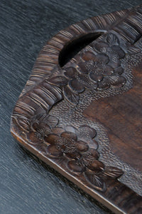 軽井沢彫の桜彫刻が華を添える角盆　DC8920