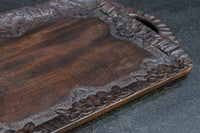 軽井沢彫の桜彫刻が華を添える角盆　DC8920