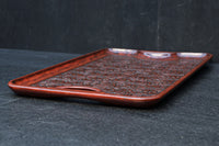 花模様を散りばめた風合い溢れる鎌倉彫の長手盆　DC8921