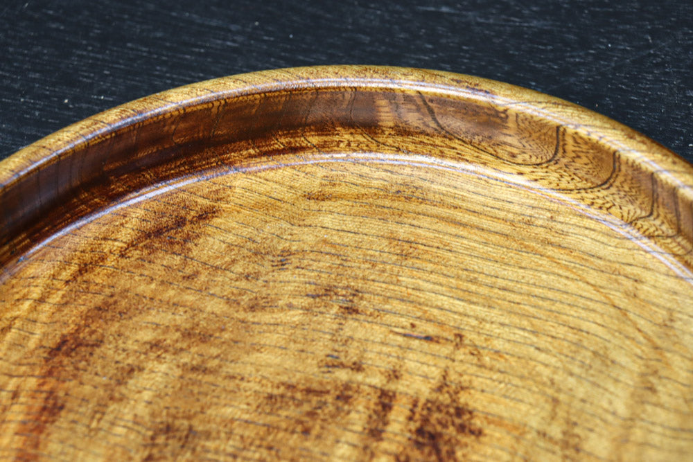 艶やかな質感と雄大な杢目が映える丸盆　DC8922ab　在庫(a:1 b:1)枚
