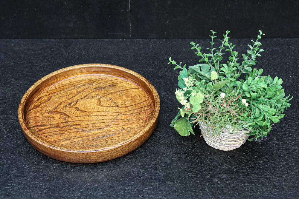 艶やかな質感と雄大な杢目が映える丸盆　DC8922ab　在庫(a:1 b:1)枚