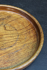 艶やかな質感と雄大な杢目が映える丸盆　DC8922ab　在庫(a:1 b:1)枚