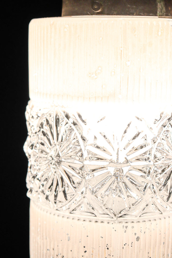 昭和レトロ!! 煌びやかなプレスガラス装飾が映える円柱型のブラケット　DC8937