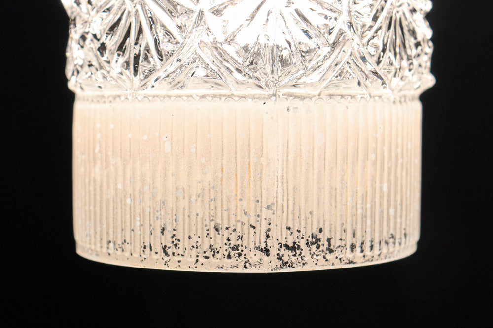 昭和レトロ!! 煌びやかなプレスガラス装飾が映える円柱型のブラケット　DC8937