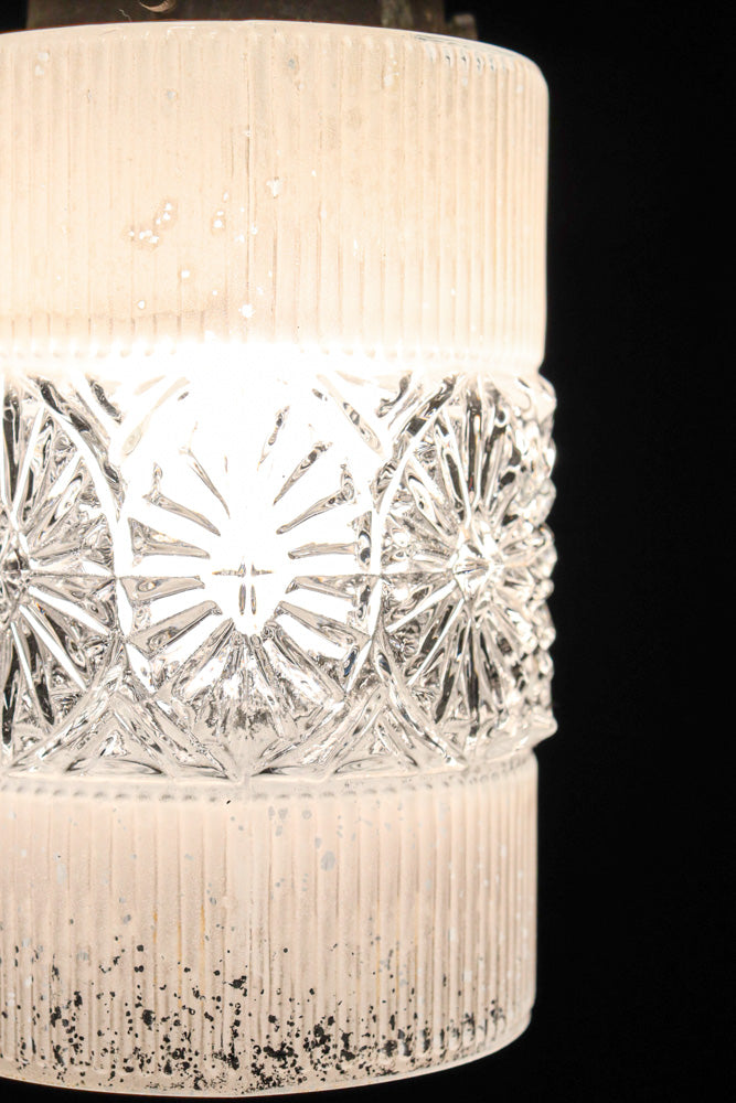 昭和レトロ!! 煌びやかなプレスガラス装飾が映える円柱型のブラケット　DC8937