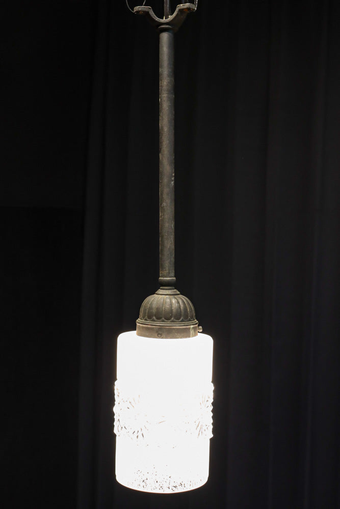 昭和レトロ!! 煌びやかなプレスガラス装飾が映える円柱型のブラケット　DC8937