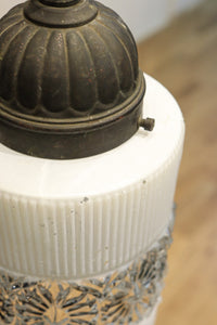 昭和レトロ!! 煌びやかなプレスガラス装飾が映える円柱型のブラケット　DC8937