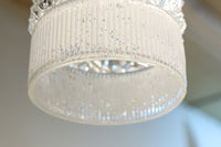 昭和レトロ!! 煌びやかなプレスガラス装飾が映える円柱型のブラケット　DC8937