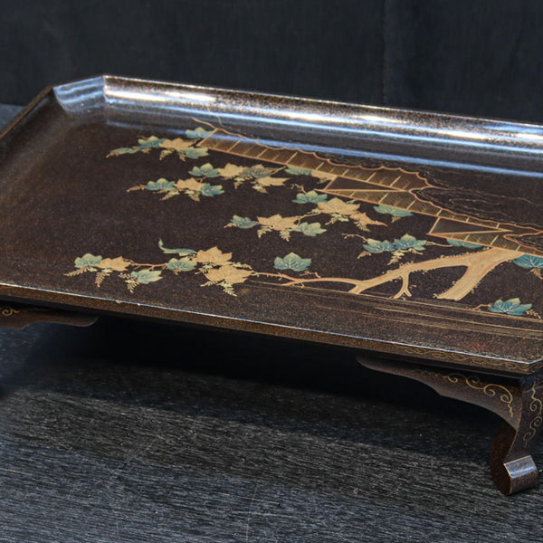 2200様感謝‼️秋の風雅‼️JAPAN 研出蒔絵 『銀月』絵替八寸膳十客木箱 華やかな蒔絵で艶やかな光沢に包まれたお膳 DC8949 – 古福庵
