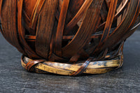 丸みをつけた竹編みが魅力の花カゴ　DC8955