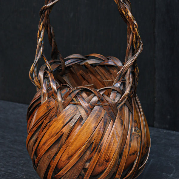 丸みをつけた竹編みが魅力の花カゴ DC8955 – 古福庵 [ KOFUKUAN