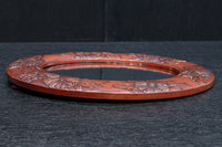 美しい花彫刻が華やかな鎌倉彫の壁掛け鏡　DC8956