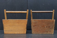 木地色の穏やかな杢目が魅力の持ち手付き炭入れ　DC8958ab　在庫(a:1 b:1)個