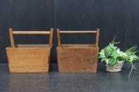 木地色の穏やかな杢目が魅力の持ち手付き炭入れ　DC8958ab　在庫(a:1 b:1)個