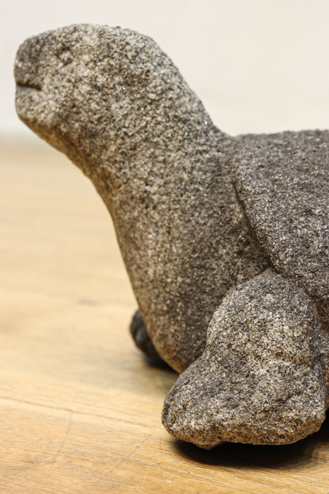 素朴な雰囲気のカメの石像　DC8975