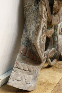 大珍品！！龍を装飾した迫力のある兜の大振りの彫刻飾り　DC9025