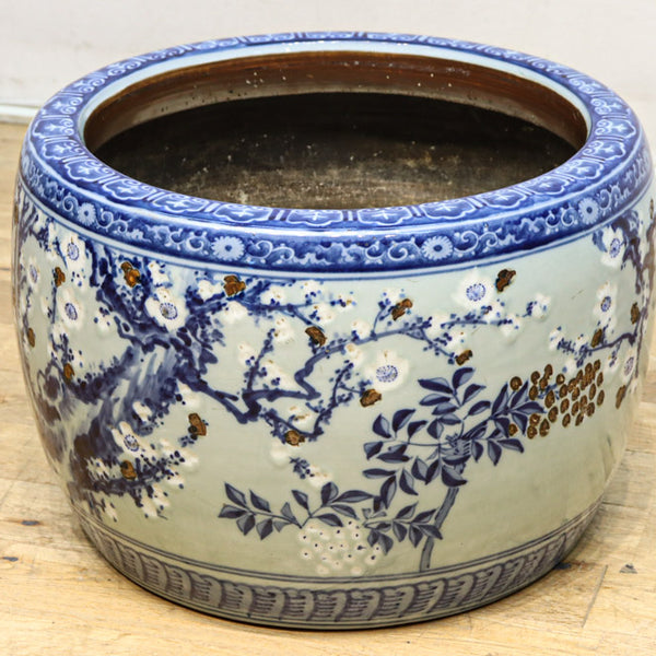 希少　レトロ　瀬戸染付丸鉢　瀬戸鉢　鉢　Japanesetraditional とても愛らしい南天を描いた瀬戸火鉢 DC9309 – 古福庵 [ KOFUKUAN