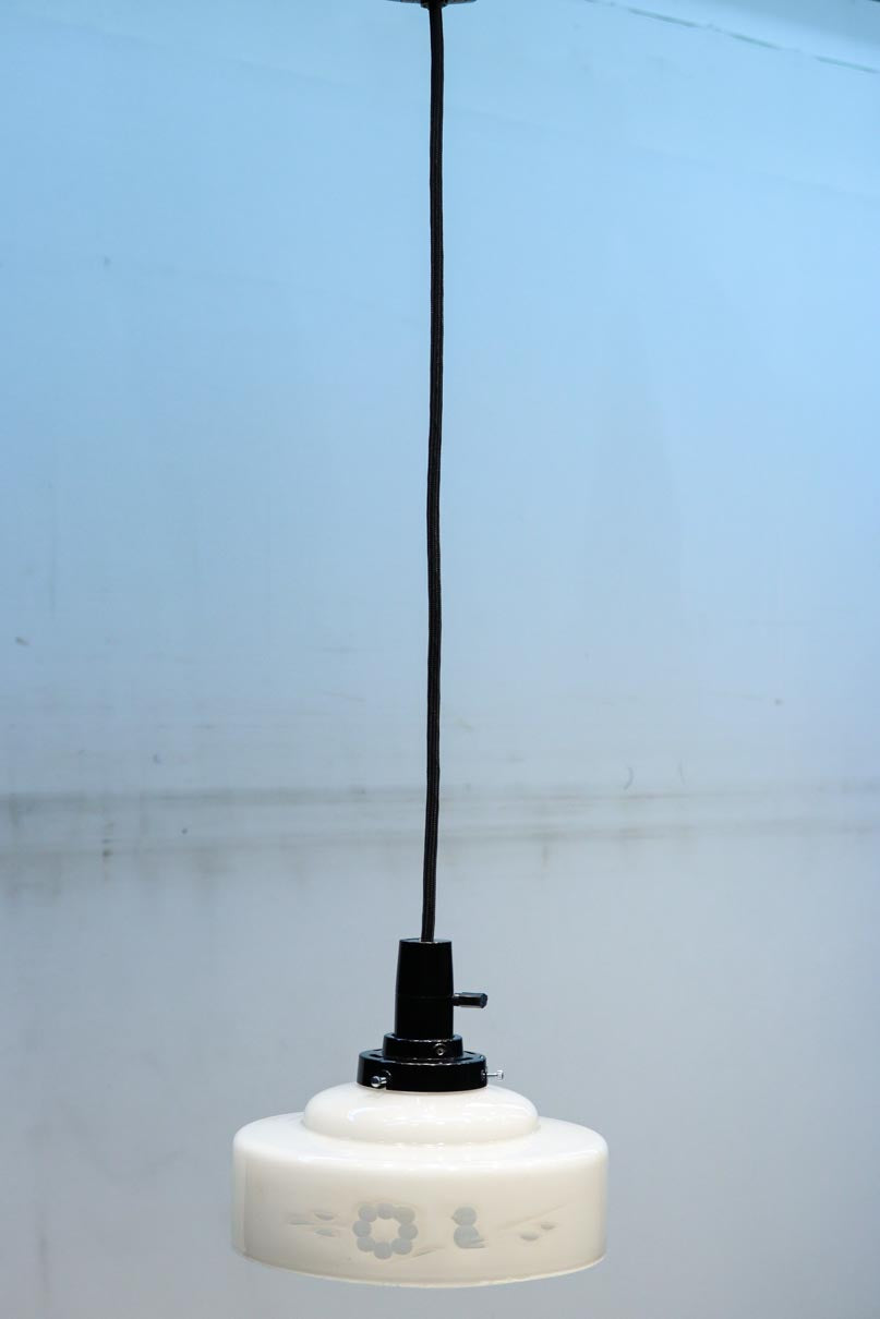 小鳥と梅の可愛らしい透かし絵が浮かぶレトロな雰囲気の電笠　DC9744