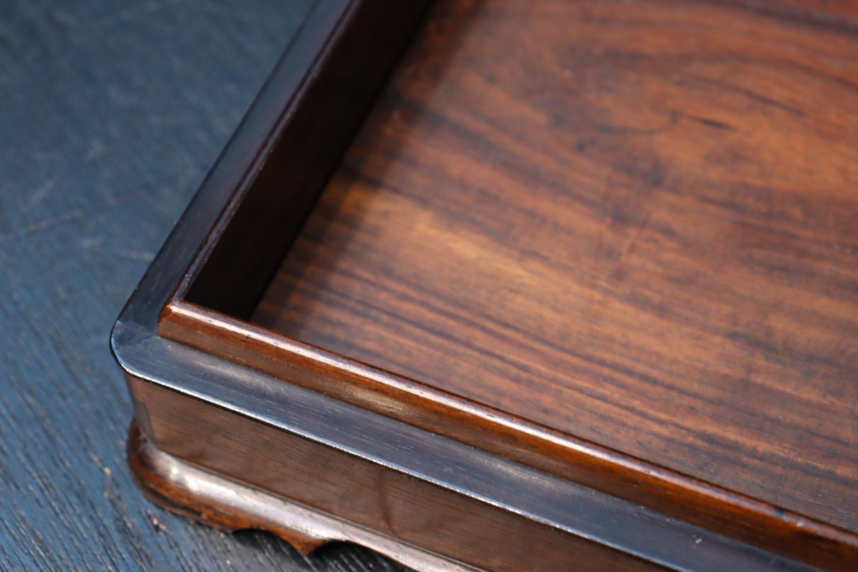 美しい杢目の格調高い紫檀硯箱　DC9912