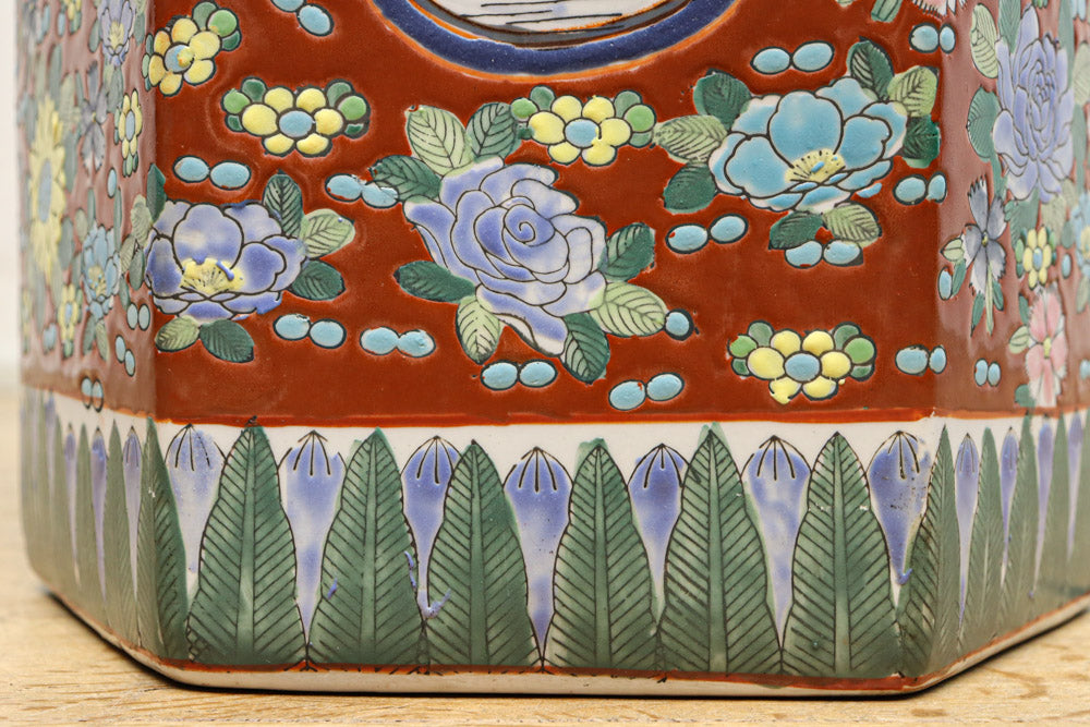 華やかな花絵柄で格調の高い佇まいの傘立て　DC9962　在庫1個