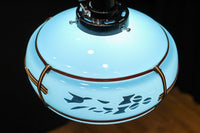 水色ガラスをセルフレームで飾る風流な電笠　DF1045