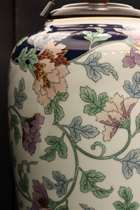 花唐草模様が描かれた気品あふれる陶器のスタンドライトDF1129