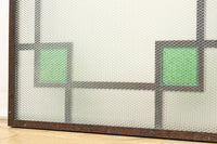 幾何学枠にグリーンガラスが煌めく上品なガラス窓　EZ1350　在庫4枚