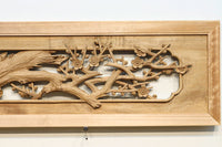 自然美が感じられる木地色の深彫り彫刻欄間　EZ1562ab　在庫(a:1 b:1)枚