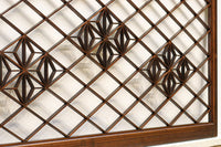稀少サイズ‼ 左右対称の麻の葉装飾で華のある小型欄間　EZ1583　在庫1枚