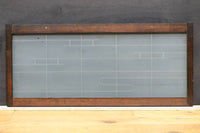 流水と幾何学模様で上品なスリガラス入り小型欄間セット　EZ1622ab　在庫2枚1組