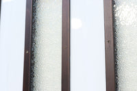 稀少な乳白ガラスが美しいストライプ柄の小型ガラス欄間　EZ1636　在庫4枚