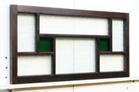 数種のレトロガラスが共演した色ガラス欄間　EZ1642　在庫1枚