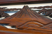 三保の松原　富士山を望む彫刻欄間セット　EZ1664　在庫2枚一組