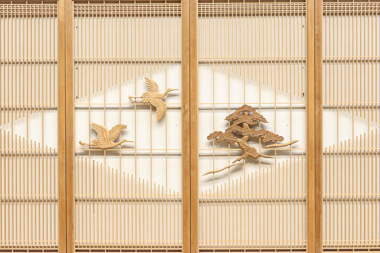 縁起の良い鶴と松を添えた気品漂う書院セット　EZ1727　在庫4枚1組