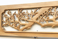 大きな松と梅が印象的な彫刻欄間素材　EZ1757ab　在庫(a:1 b:1)枚