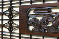 松と鶴の彫刻に組子が凛々しさを添える欄間素材　EZ1816　在庫1枚