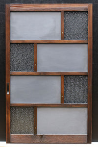木枠の幾何学デザインがレトロ感を醸し出すガラス窓　EZ1837　在庫2枚