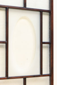 中央の楕円模様が目を引くお洒落なガラス窓　EZ1839　在庫4枚
