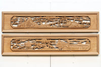 美しい景色を描いた木地色深彫り彫刻欄間　EZ1840ab　在庫(a:1 b:1)枚