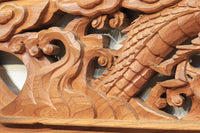 躍動感溢れる龍を描いた欅彫刻欄間　EZ1873ab　在庫(a:1 b:1)枚