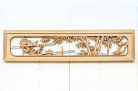 見事な仕上がりの竹雀を風流に描いた深彫り彫刻欄間　EZ2176ab　在庫(a:1 b:1)枚