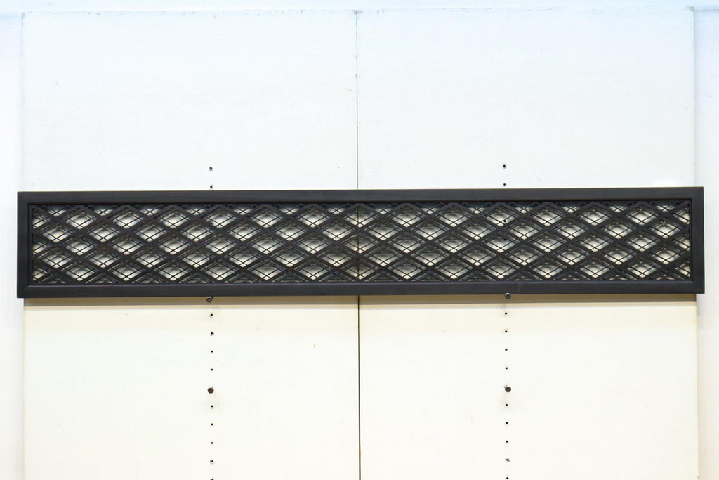 欄間　格子すりガラス付き1870✕300✕30 二重の菱格子がお洒落な欄間 EZ2244 在庫1枚 – 古福庵 [ KOFUKUAN