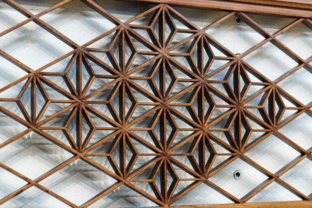 気品ある麻の葉組子模様が映える欄間・書院セット　EZ2526　在庫5枚1組