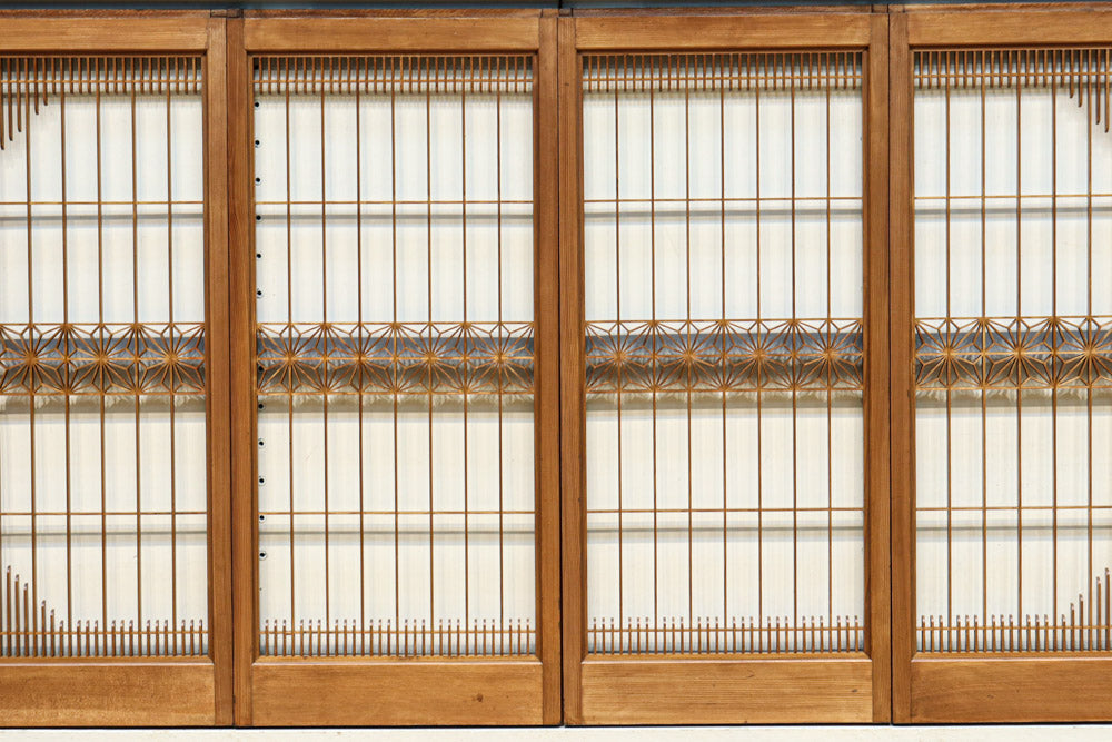気品ある麻の葉組子模様が映える欄間・書院セット　EZ2526　在庫5枚1組