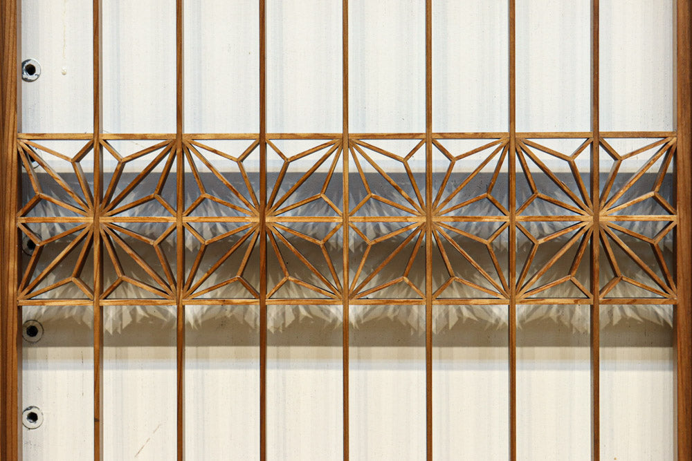 気品ある麻の葉組子模様が映える欄間・書院セット　EZ2526　在庫5枚1組